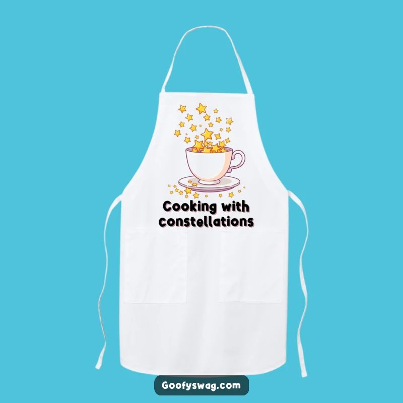 Funny Star Spill Apron - Celestial Kitchen Teacup Chef Gift