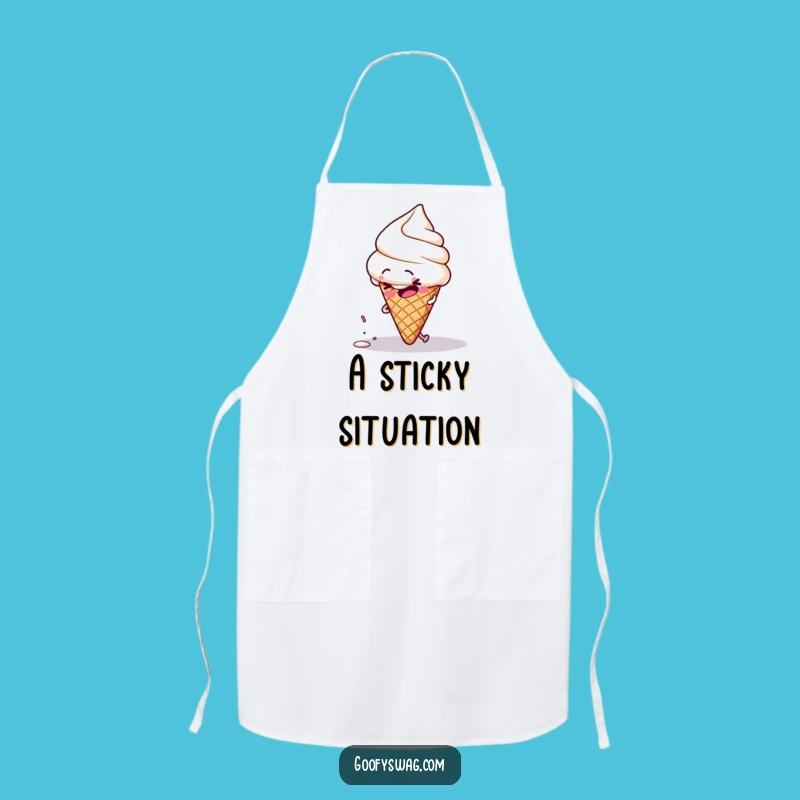 Funny Clumsy Ice Cream Apron: Serve Up Laughs in the Kitchen