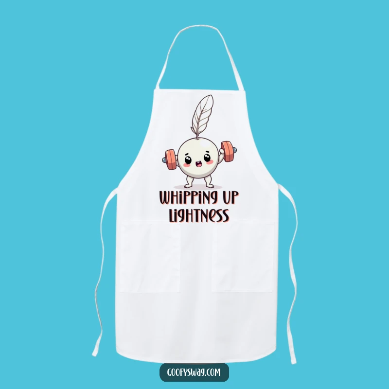 Funny Dumbbell Feather Lift Apron - Hilarious Gym Kitchen Gift