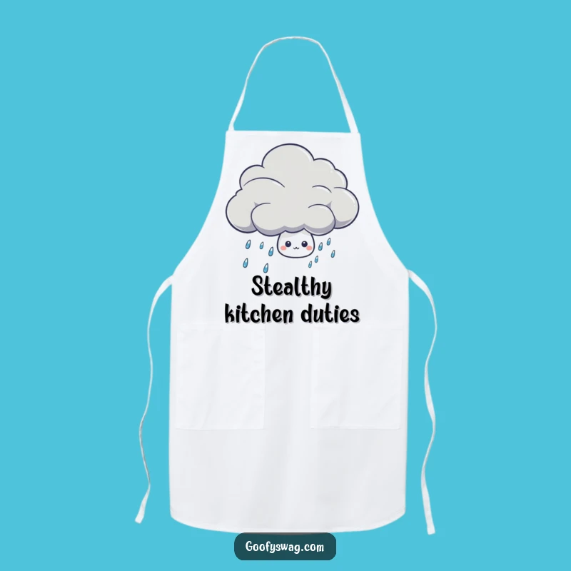 Funny Shy Rain Drop Apron - Cute Kitchen Gift for Introverted Cooks