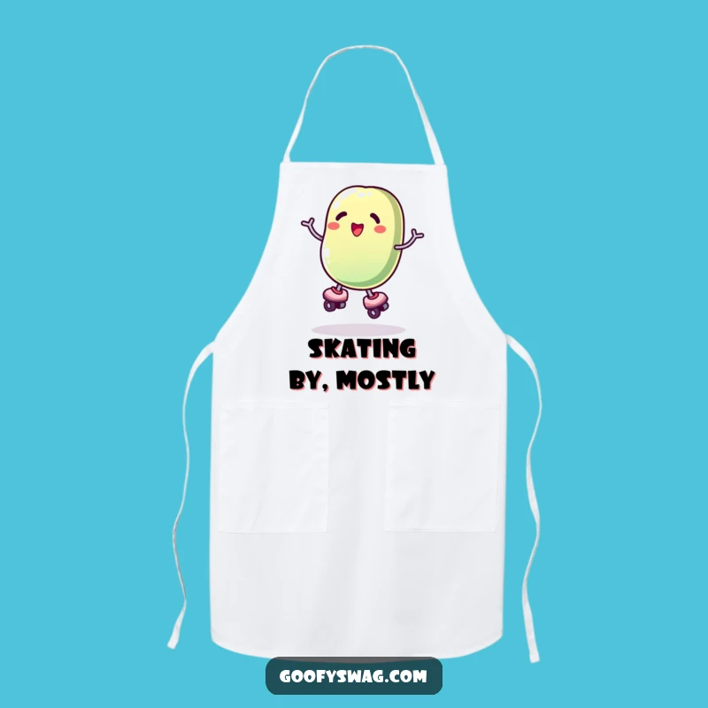 Funny Roller Skating Jelly Bean Apron - Hilarious Wobble Kitchen Gift