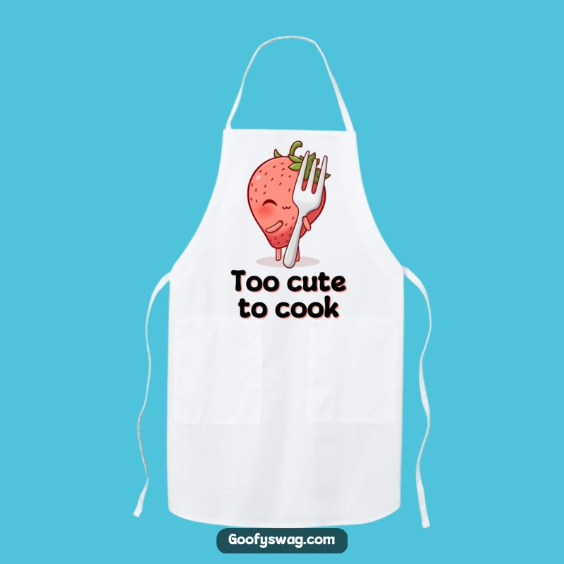 Funny Blushing Strawberry Apron: Cook with Giggle-Inducing Charm and Cute Style