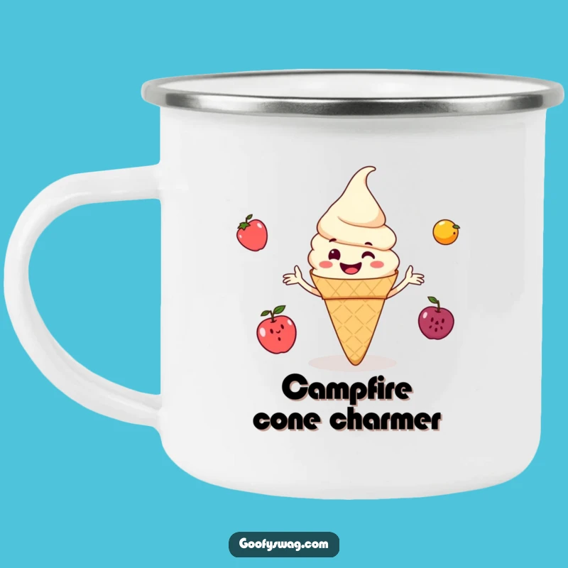 Durable Funny Ice Cream Cone Camping Mug: Sweet Adventures, Hilarious Gift