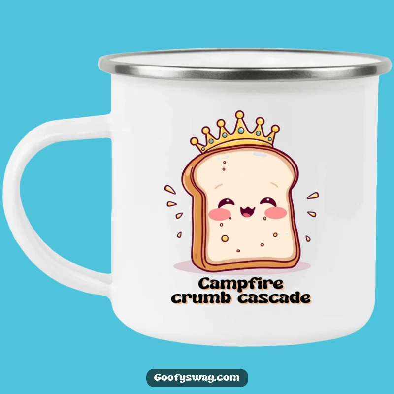 Funny Toast Sneeze Camping Mug: Royal Sips with Royal Crumbs Design