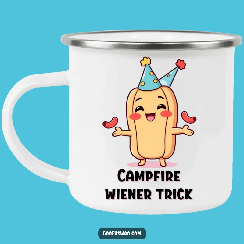 Funny Hot Dog Juggling Camping Mug - Party On the Go!