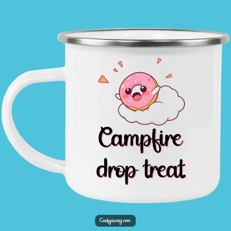 Funny Donut Falling Camping Mug: Enjoy Treats with Hilarious Sweet Adventures