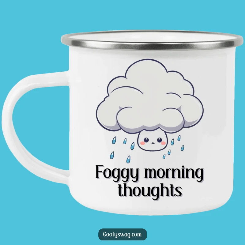 Funny Shy Rain Drop Camping Mug - Durable Outdoor Gift for Drizzly Adventures