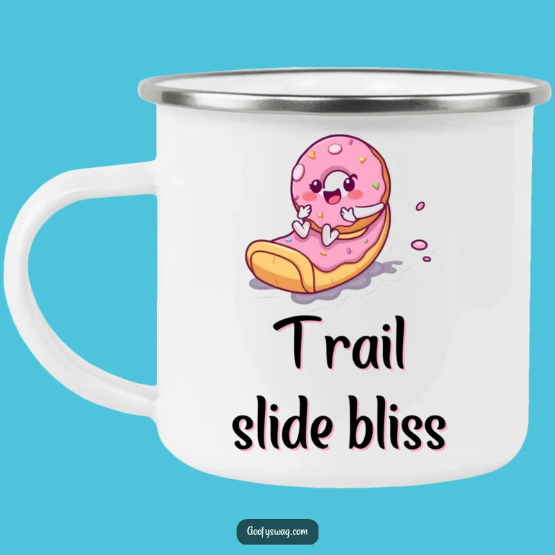 Funny Donut Slide Camping Mug: Outdoor Playful Character, Perfect Gift for Sweet Adventures