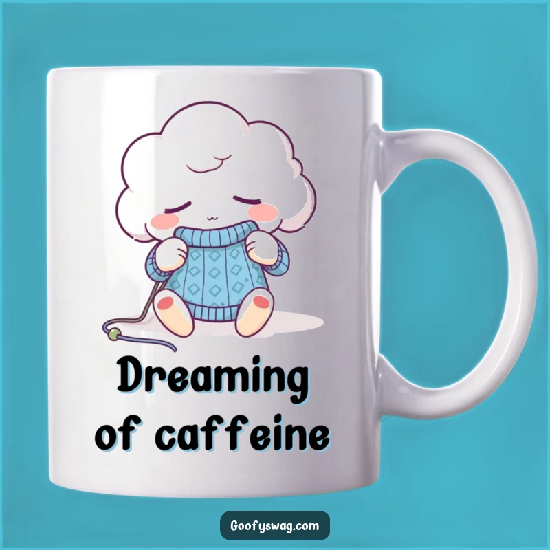 Funny Sleepy Cloud Knitting Mug - Cozy Yarn Humor Gift for Crafters