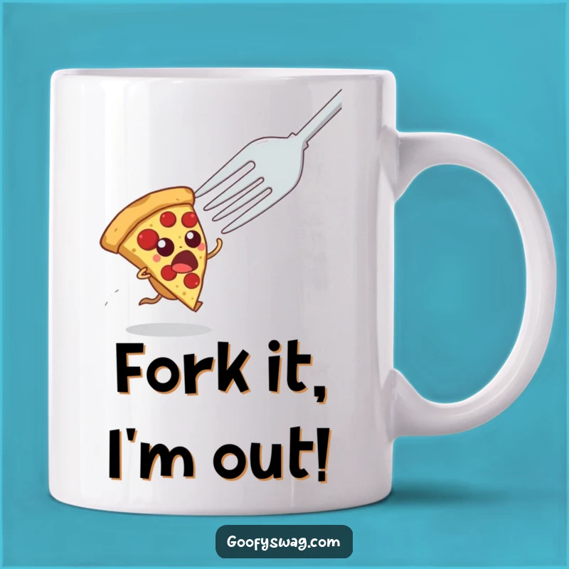 Funny Startled Pizza Slice Mug - A Hilarious Escape Meal Gift
