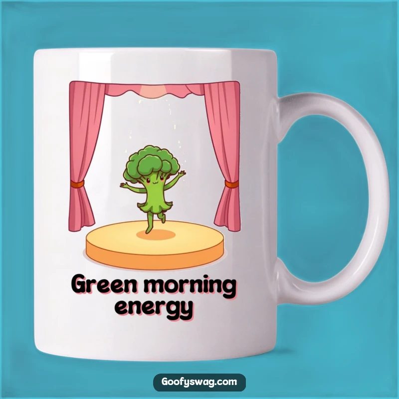 Funny Dancing Broccoli Mug: Veggie Performance Gift for Foodies
