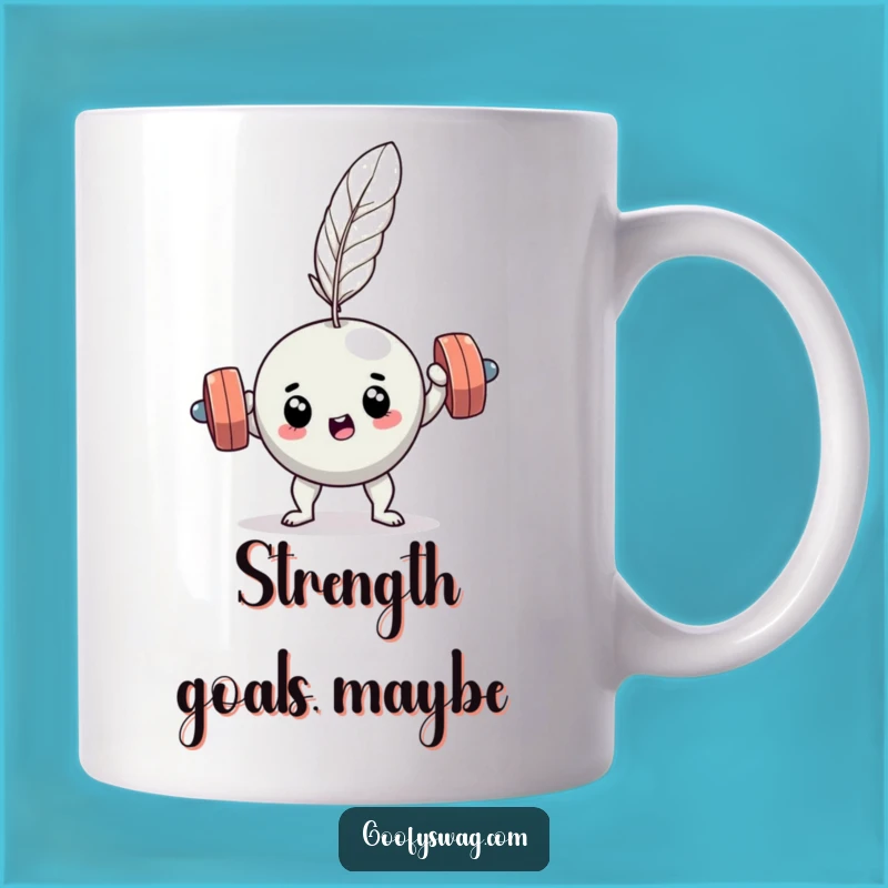 Funny Dumbbell Feather Lift Mug - Hilarious Gym Humor Gift