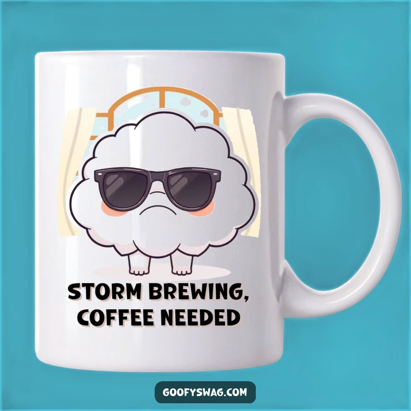 Funny Grumpy Cloud Sunglasses Mug - Sarcastic Mood Gift, Hilarious Weather Humor