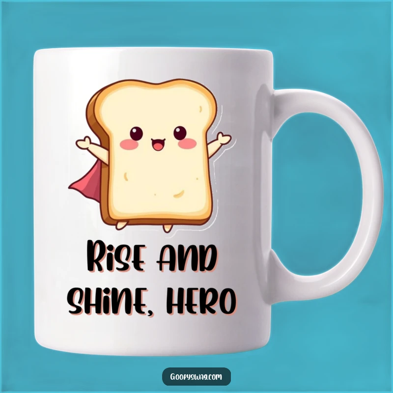 Funny Flying Toast Mug: Tiny Cape Hero Breakfast Adventure, Hilarious Gift
