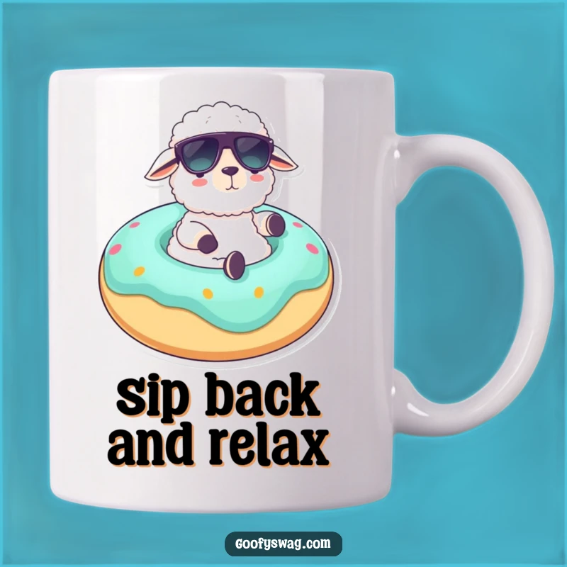 Funny Sheep Donut Mug: Hilarious Lounger Gift for Ultimate Relaxation