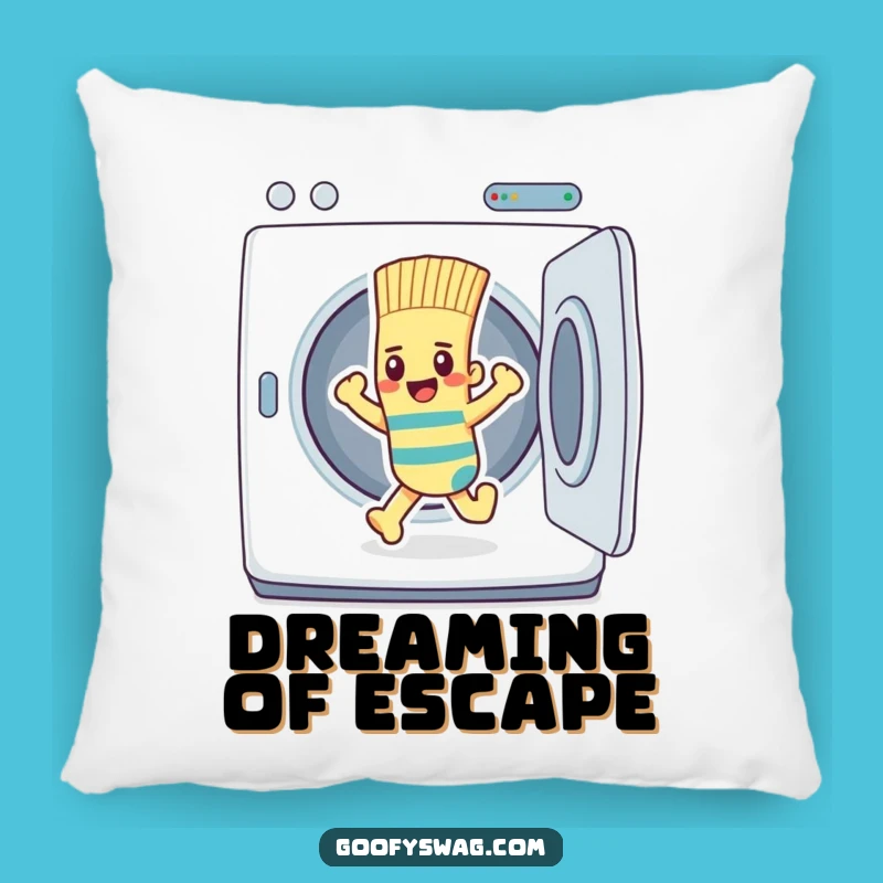 Funny Sock Dryer Escape Pillow: Comfy Humor for Your Couch