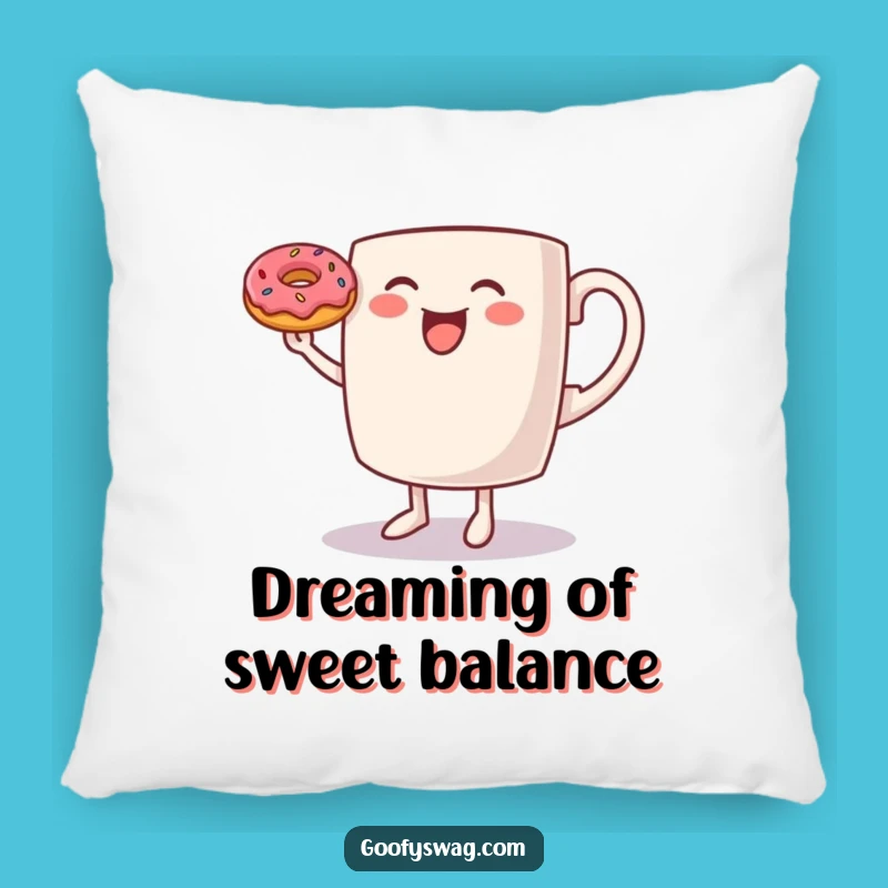 Funny Dancing Coffee Mug Pillow: Cozy Comfort with Morning Merriment!