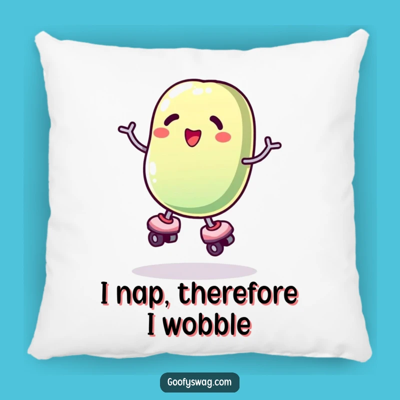 Funny Roller Skating Jelly Bean Pillow - Comfy Wobble Cushion Gift