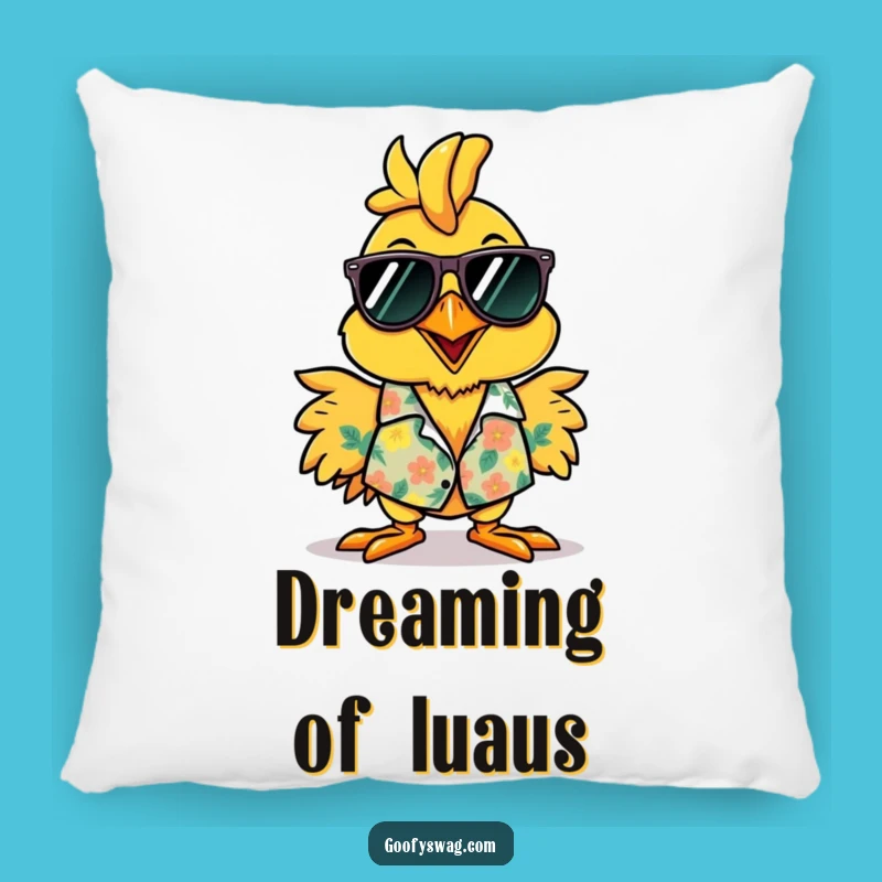 Funny Rubber Chicken Hawaiian Shirt Pillow - Cheerful Comfort Gift