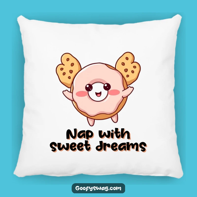 Funny Donut Pillow: Cookie Wing Flight for Sweet Comfort