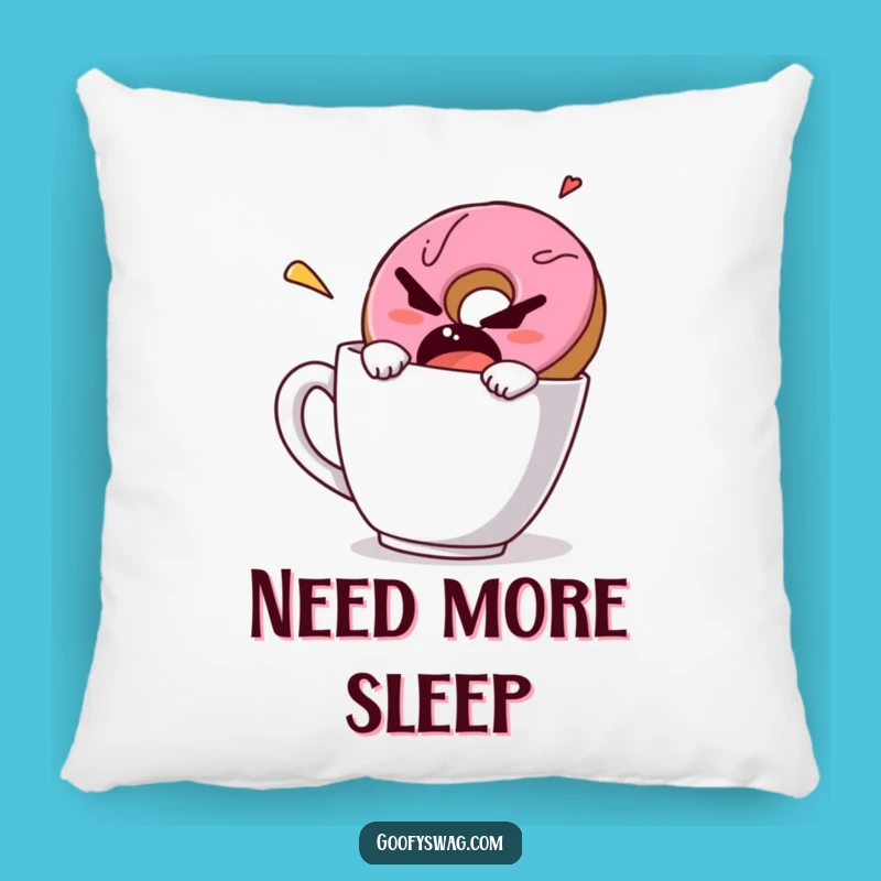 Funny Grumpy Donut Pillow - Cozy Comfort for Your Disgruntled Moments