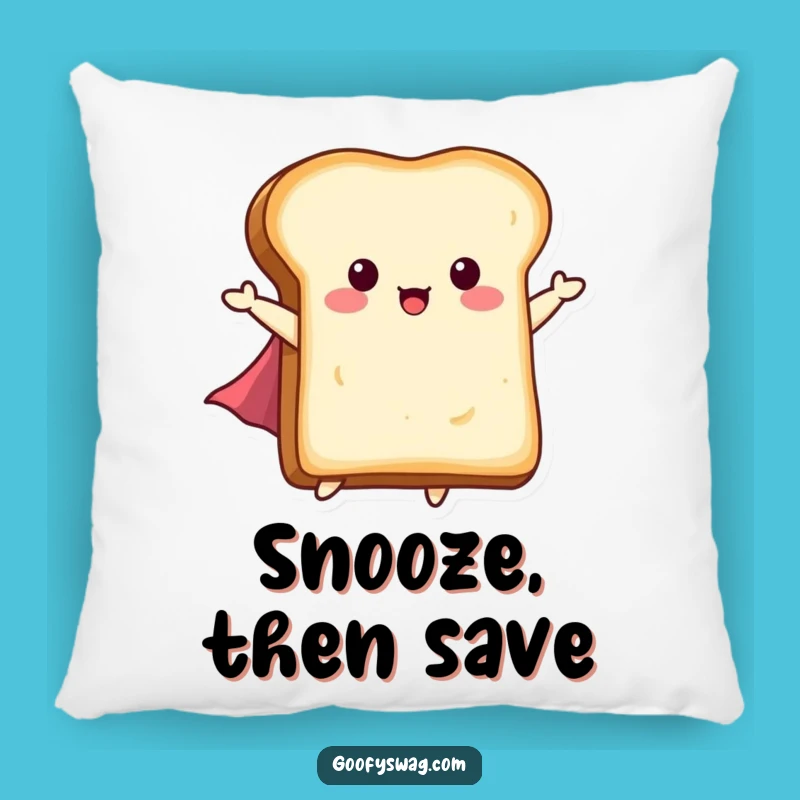 Funny Flying Toast Pillow: Cozy Tiny Cape Hero Accent, Gift