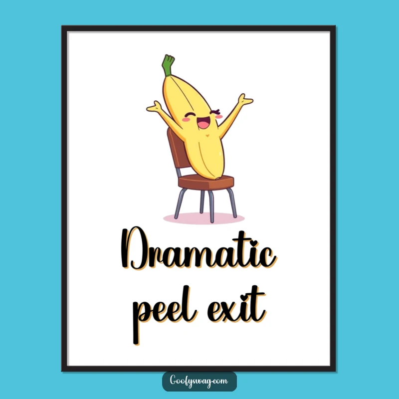 Funny Banana Peel Backflip Digital Art: Instant Witty Decor