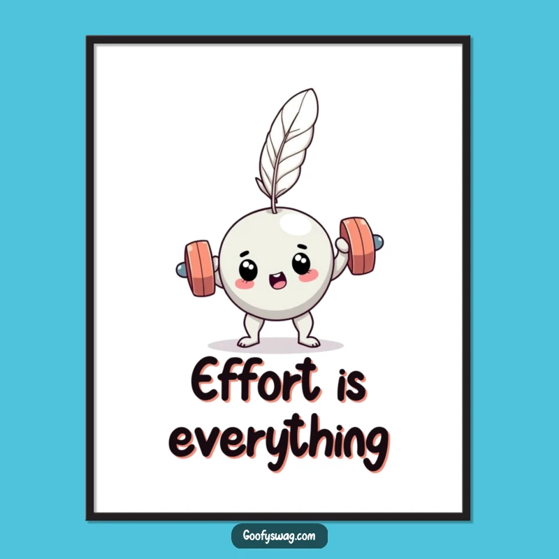 Funny Dumbbell Feather Lift Digital Art - Hilarious Gym Download Gift