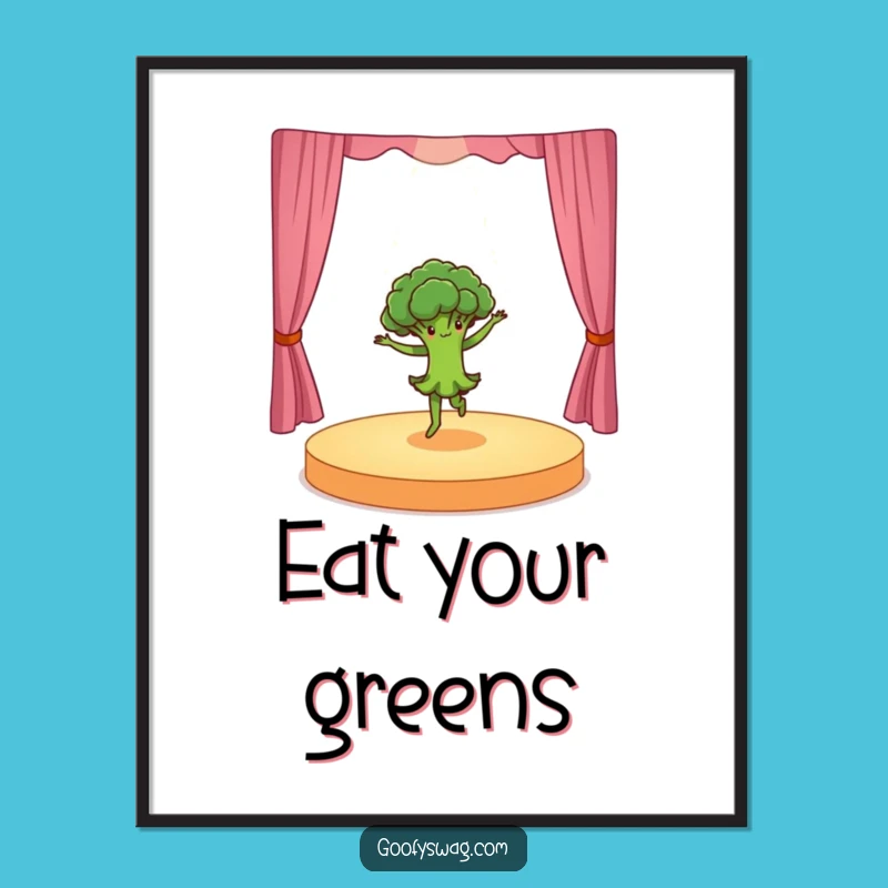 Funny Dancing Broccoli Digital Art: Instant Energy, Hilarious Gift Download