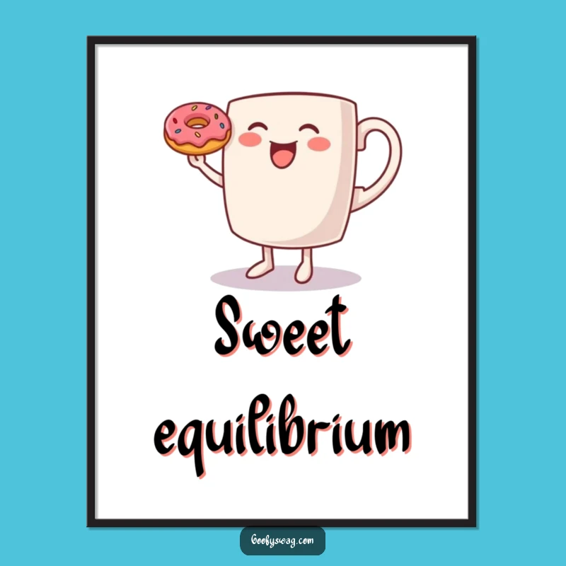 Funny Dancing Coffee Mug Digital Art: Instant Morning Cheer for Your Walls!