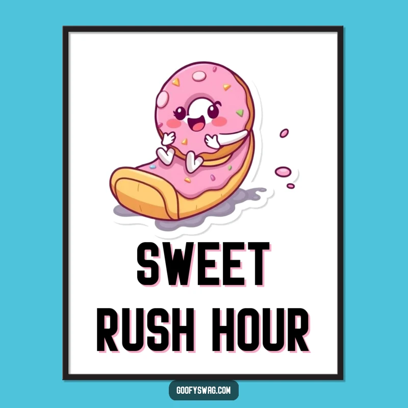 Funny Donut Slide Digital Art: Playful Zooming Character, Perfect Gift for Instant Fun