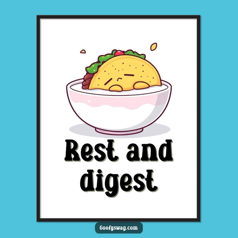 Funny Sleepy Taco Digital Art: Serene Floating Taco, Perfect Gift for Instant Calm