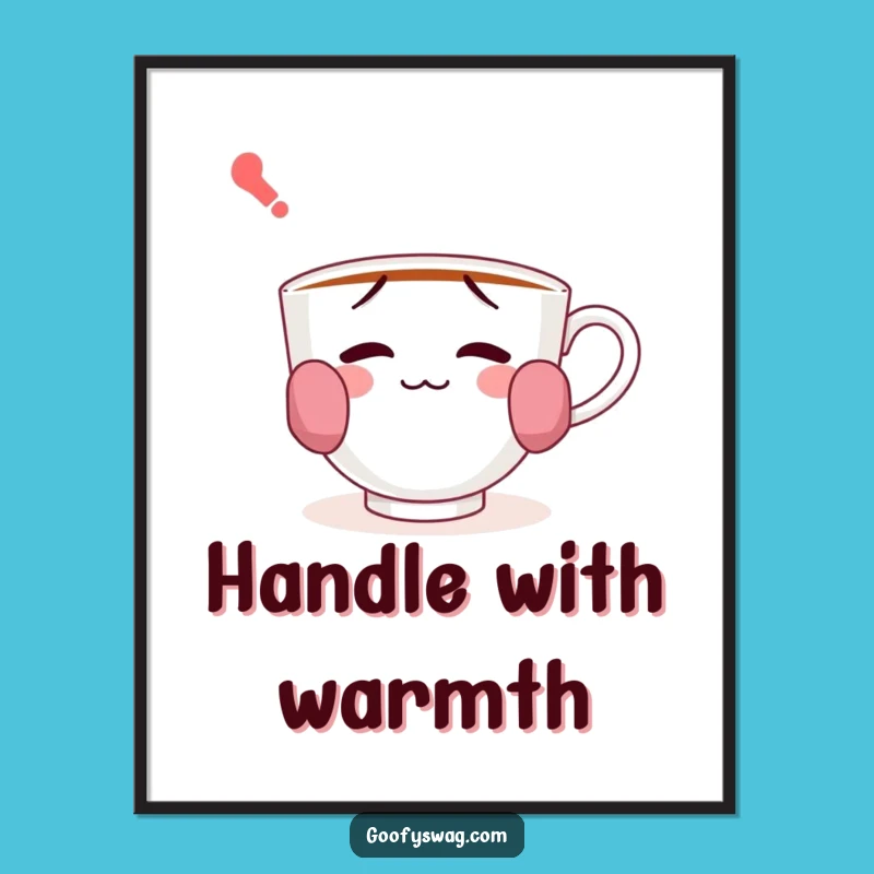 Funny Confused Teacup Digital Art - Instant Whimsy Download