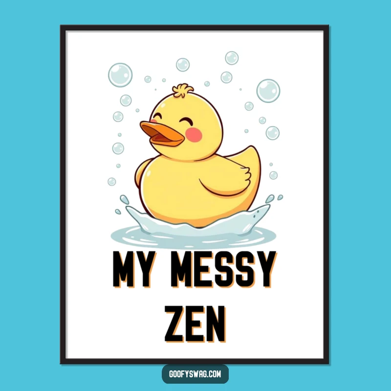 Funny Rubber Duck Digital Art: Instant Bubbles, Hilarious Gift Download
