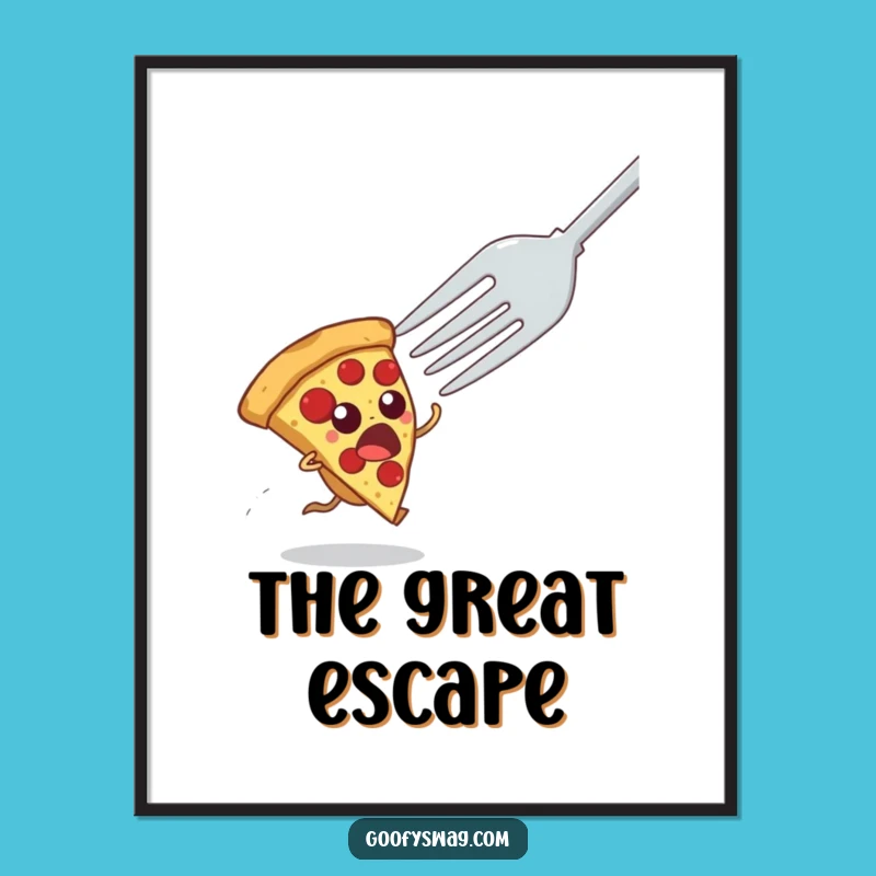 Funny Startled Pizza Slice Digital Art - Instant Humor Download