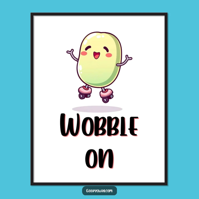 Funny Roller Skating Jelly Bean Digital Art - Hilarious Wobble Download Gift