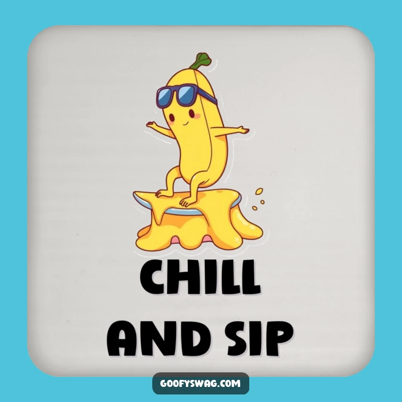 Funny Banana Surf Coaster Set - Quirky Ice Cream Protection Gift