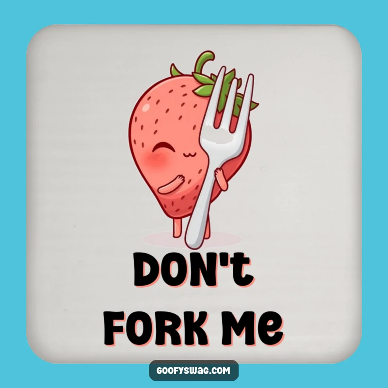 Funny Blushing Strawberry Drink Coaster: Protect Surfaces with Cute and Humorous Style