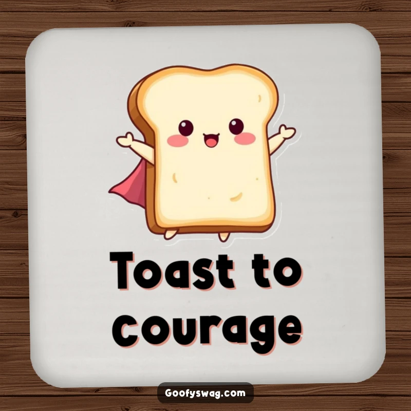 Funny Flying Toast Drink Coaster: A slice of toast with a tiny cape flying, adding heroic and funny protection.