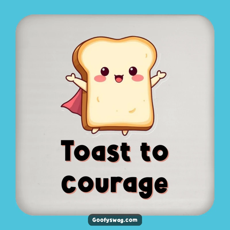 Funny Flying Toast Drink Coaster: Tiny Cape Hero Protector, Gift