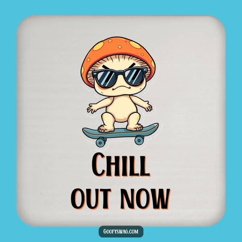 Funny Grumpy Mushroom Coaster: Protect Surfaces with Cool Humor, Funny Gift