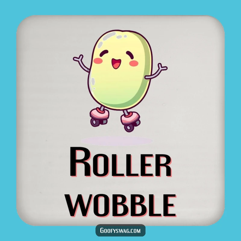 Funny Roller Skating Jelly Bean Coaster - Hilarious Wobble Protectant Gift