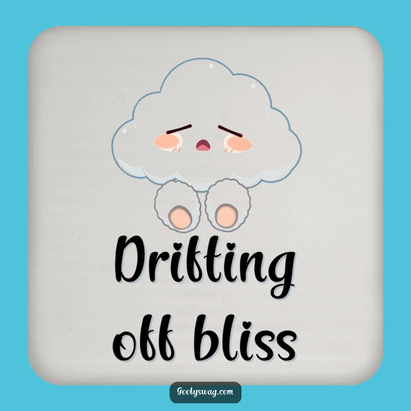 Funny Sleepy Cloud Coaster: Protect Surfaces with Calm Humor, Great Gift