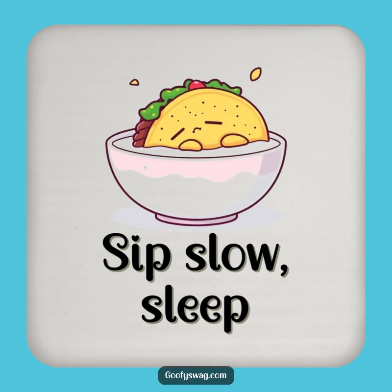 Funny Sleepy Taco Coaster: Surface Calm Taco, Perfect Gift for Peaceful Gatherings