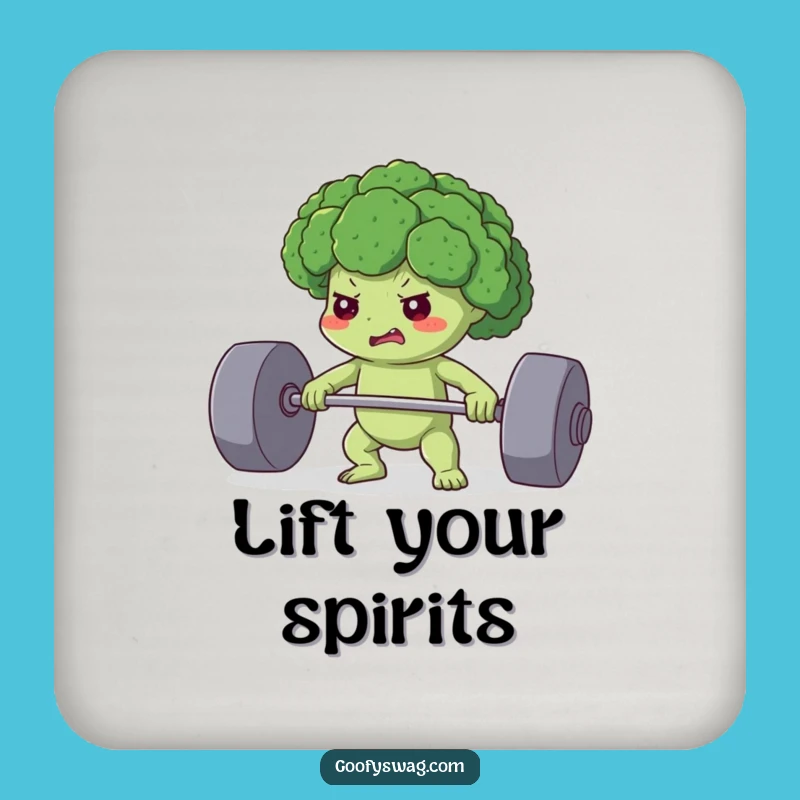 Funny Determined Broccoli Coaster: Protect Surfaces with Strength, Funny Gift