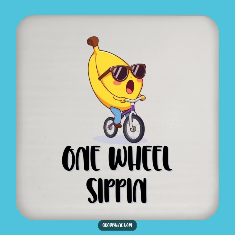 Funny Banana Unicycle Coaster - Protect Surfaces with Humor!