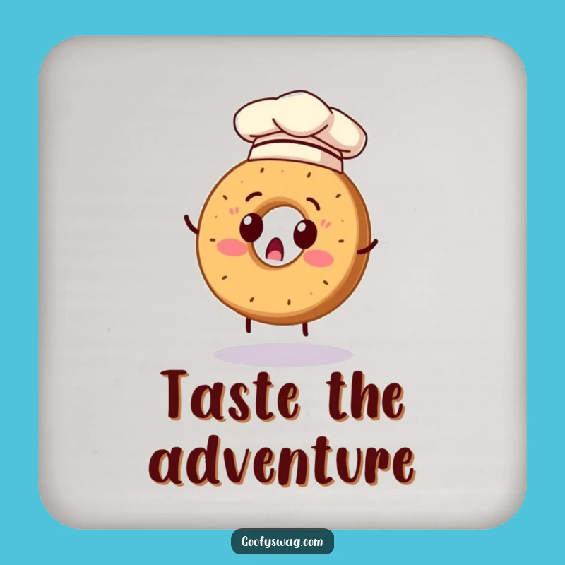 Funny Bagel Chef Coasters: Protect Surfaces with Surprised Flipping Design