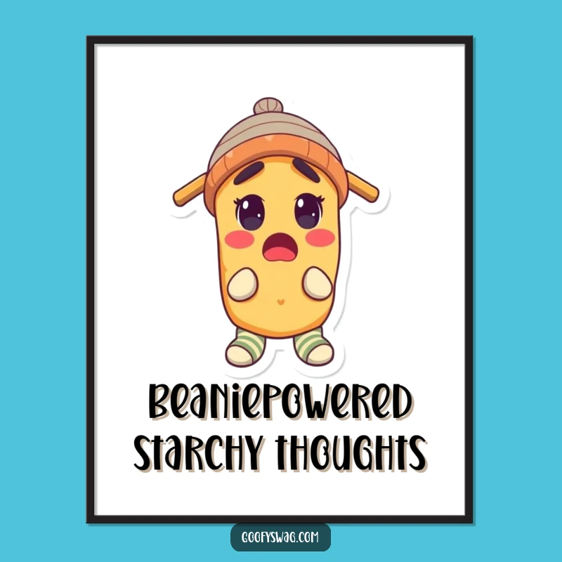 Funny Potato Poster - Whimsical Surprised Spud Wall Art