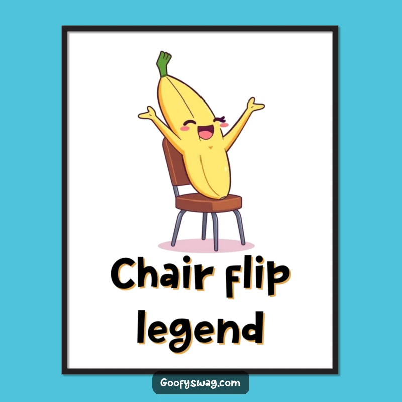 Funny Banana Peel Backflip Poster: Witty Wall Art