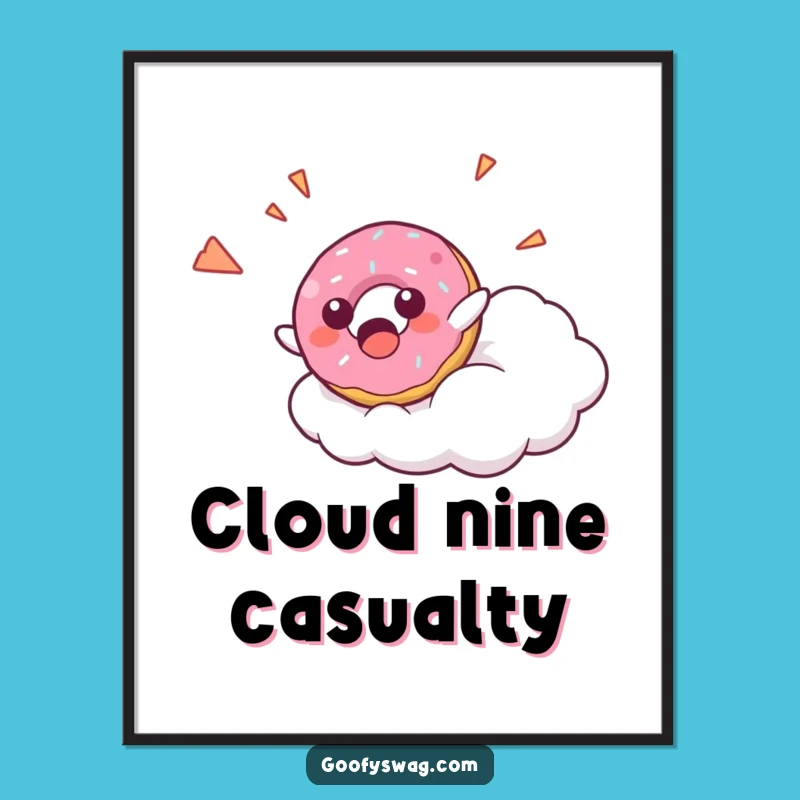 Funny Donut Falling Poster: Decorate with Hilarious Sweet Surprises